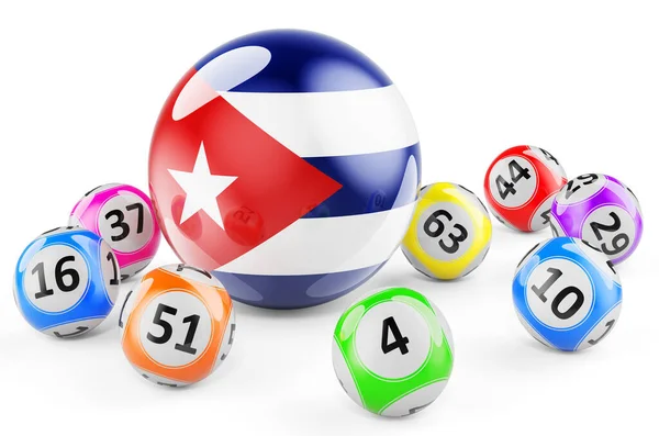 Lotto Bolas Con Bandera Cubana Lotería Cuba Concepto Representación Aislada —  Fotos de Stock