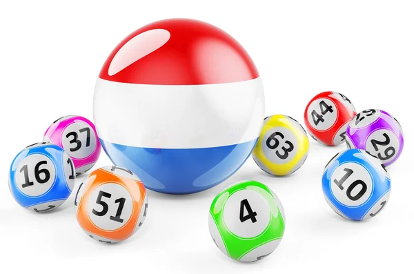 Lotto Ballen Met Luxemburgse Vlag Loterij Luxemburg Concept Weergave Geïsoleerd — Stockfoto