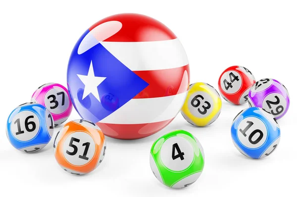 Яйца Лотереи Флагом Пуэрто Рико Лотерея Пуэрто Рико Концепции Рендеринг — стоковое фото