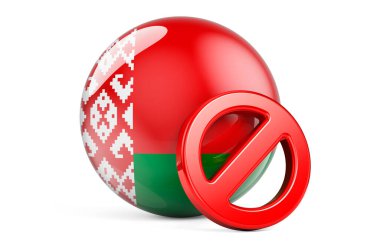Beyaz Rusya bayrağıyla yasaklı sembol. Belarus kavramında yasaklama, 3B yorumlama