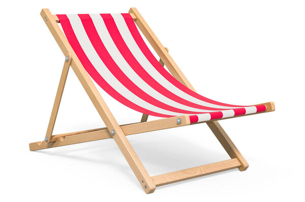 Кресло с красной и белой полосой узор, 3D рендеринг изолированы на белом фоне