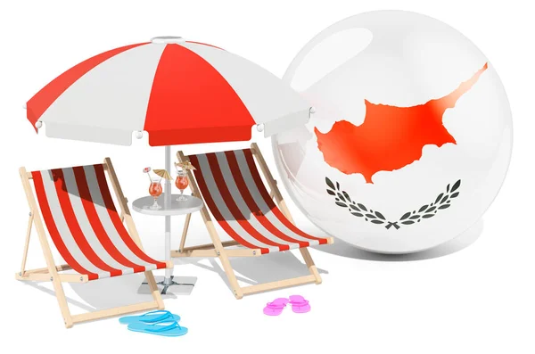 采购产品塞浦路斯度假村 塞浦路斯假期 旅行包的概念 在白色背景上孤立的3D渲染 — 图库照片