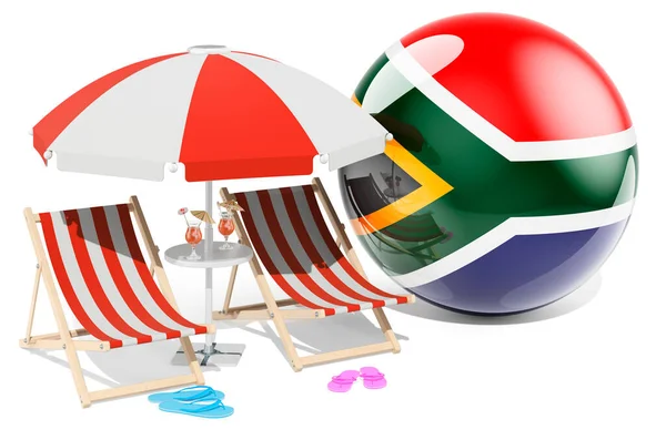 South African Resorts Südafrika Urlaub Touren Reisepakete Konzept Rendering Isoliert — Stockfoto