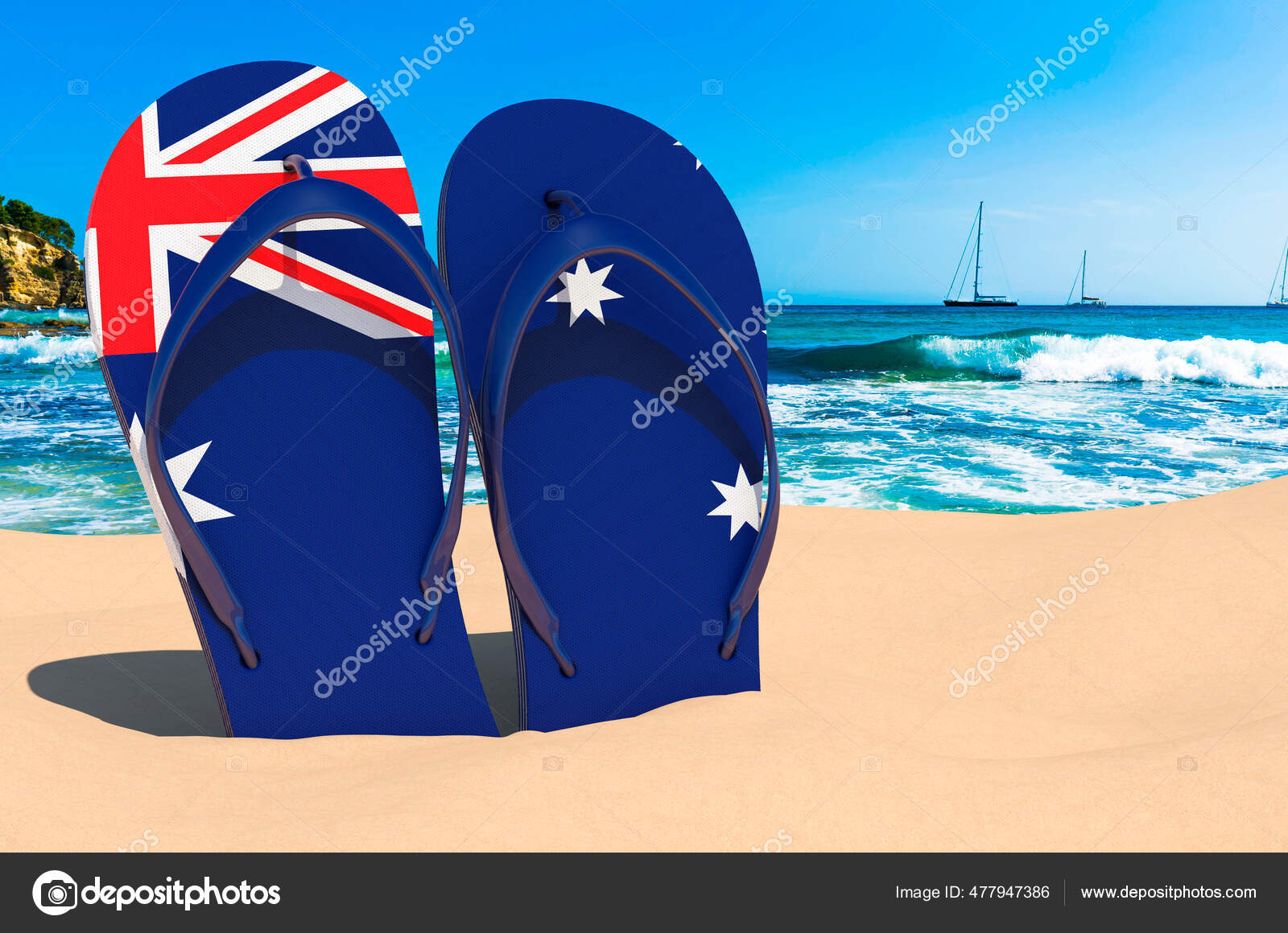 Flip Flops Australian Flag Beach Australia Resorts Vacation Tours