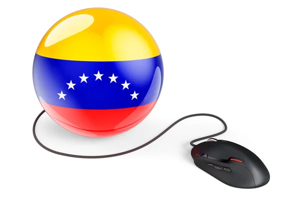 Computer Mouse Venezuelan Flag Internet Network Venezuela Concept Rendering Isolated — Φωτογραφία Αρχείου