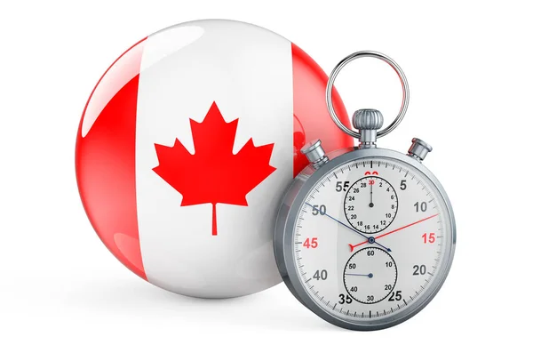 Stopwatch Flag Canada Rendering Isolated White Background — 스톡 사진