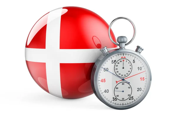 Stopky Vlajkou Dánska Vykreslování Izolované Bílém Pozadí — Stock fotografie