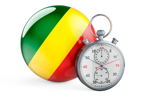 Stopwatch Flag Congo Рендеринг Ізольований Білому Тлі — стокове фото