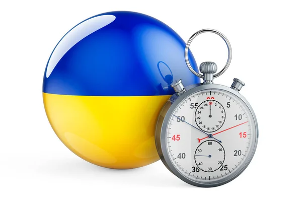 Stopwatch Flag Ukraine Рендеринг Ізольований Білому Тлі — стокове фото