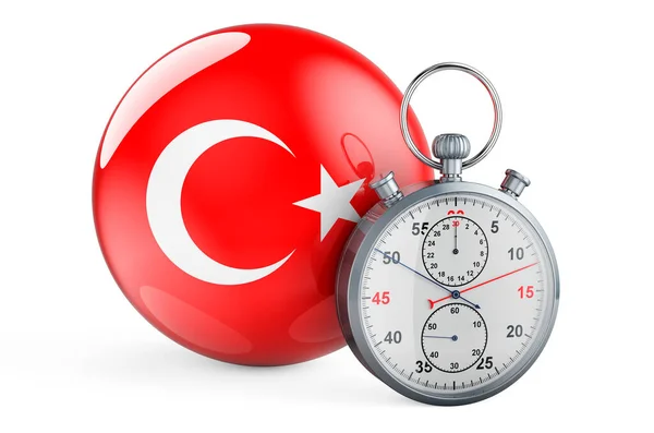 Stopwatch Flag Turkey Рендеринг Ізольований Білому Тлі — стокове фото