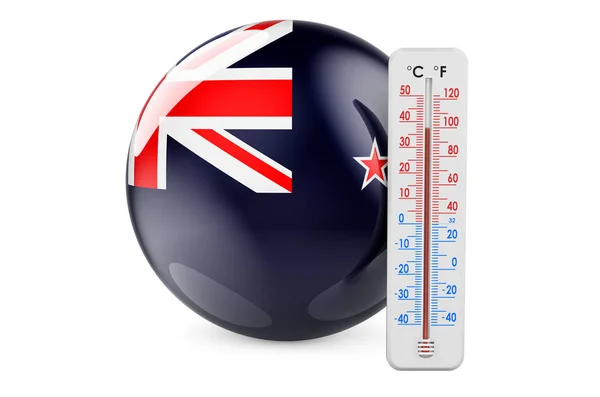 Thermometer New Zealand Flag Heat New Zealand Concept Rendering Isolated — Stock Photo, Image