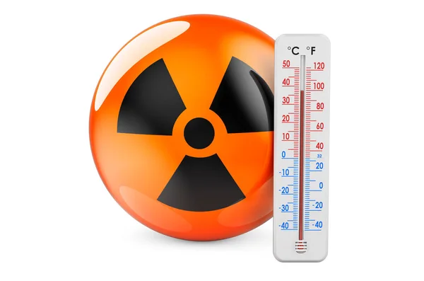 Thermometer Radiation Symbol Rendering Isolated White Background — Stock Photo, Image