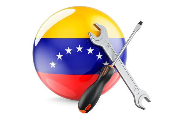 Υπηρεσία Και Επισκευή Στην Βενεζουέλα Έννοια Κατσαβίδι Και Γαλλικό Κλειδί — Φωτογραφία Αρχείου