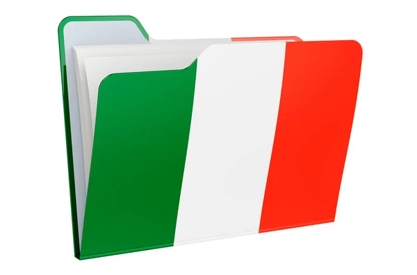 Ikona Složky Počítače Irskou Vlajkou Vykreslování Izolované Bílém Pozadí — Stock fotografie