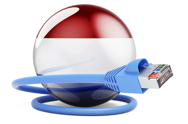 Internet Connection Netherlands Lan Cable Netherlands Flag Rendering Isolated White — Stockfoto