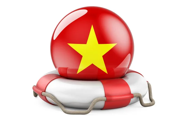 Житло Єтнамським Прапором Безпечна Допомога Захист Концепції Єтнаму Рендеринг Ізольований — стокове фото