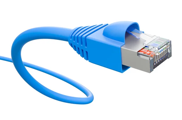 Lan Ethernet Network Cable Renderização Isolada Fundo Branco — Fotografia de Stock