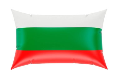 Bulgar bayraklı yastık, beyaz zemin üzerinde 3D görüntüleme