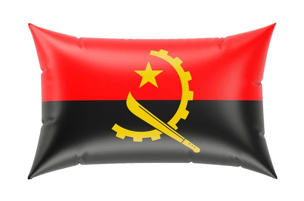 アンゴラの旗の枕 白い背景に隔離された3Dレンダリング — ストック写真