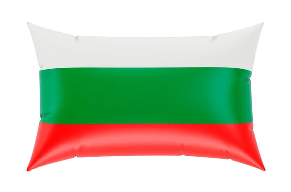 Kussen Met Bulgaarse Vlag Weergave Geïsoleerd Witte Achtergrond — Stockfoto