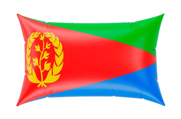 带有厄立特里亚国旗的枕头 3D渲染白色背景隔离 — 图库照片