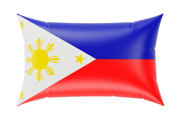 Подушка Филиппинским Флагом Рендеринг Изолирован Белом Фоне — стоковое фото