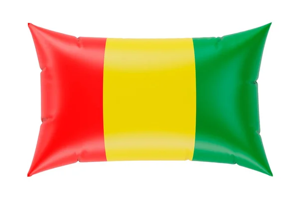 Μαξιλάρι Σημαία Της Γουινέας Απόδοση Απομονωμένο Λευκό Φόντο — Φωτογραφία Αρχείου