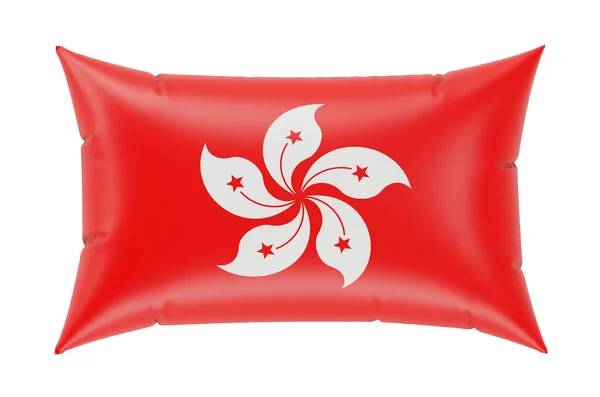 香港の旗を持つ枕 白い背景に隔離された3Dレンダリング — ストック写真