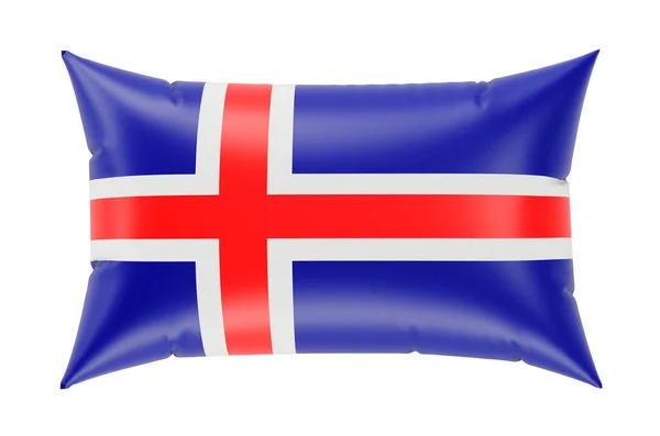 アイスランド国旗の枕 白い背景に孤立した3Dレンダリング — ストック写真
