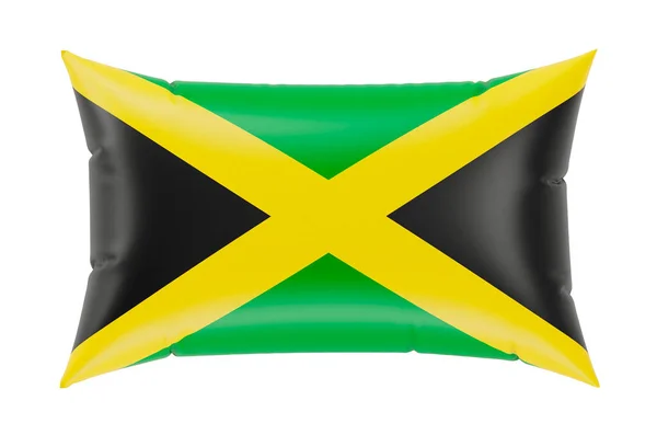 Travesseiro Com Bandeira Jamaicana Renderização Isolada Fundo Branco — Fotografia de Stock