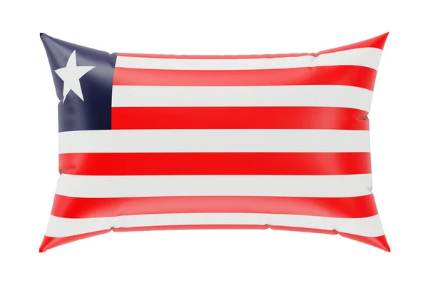 Kussen Met Liberiaanse Vlag Weergave Geïsoleerd Witte Achtergrond — Stockfoto