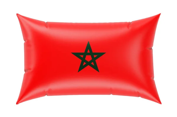 Cuscino Con Bandiera Marocchina Rendering Isolato Sfondo Bianco — Foto Stock