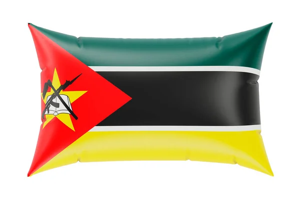 モザンビークの旗を持つ枕 白い背景に隔離された3Dレンダリング — ストック写真