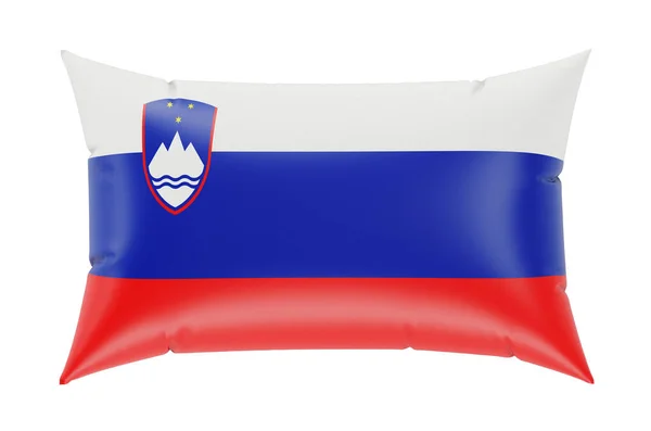 スロベニアの旗を持つ枕 白い背景に隔離された3Dレンダリング — ストック写真