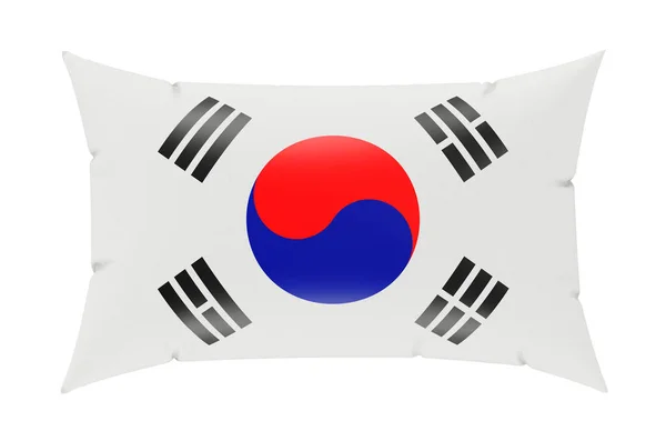 韓国国旗枕 白地に孤立した3Dレンダリング — ストック写真