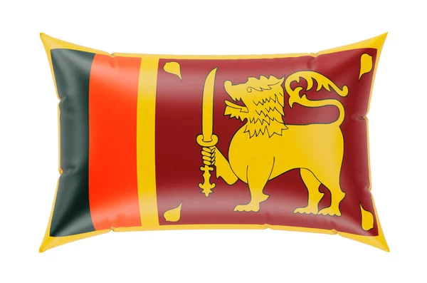 带有斯里兰卡国旗的枕头 3D渲染隔离在白色背景下 — 图库照片