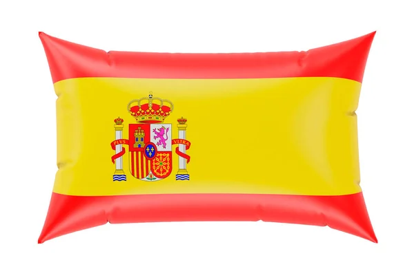 スペイン語の旗の枕 白い背景に隔離された3Dレンダリング — ストック写真