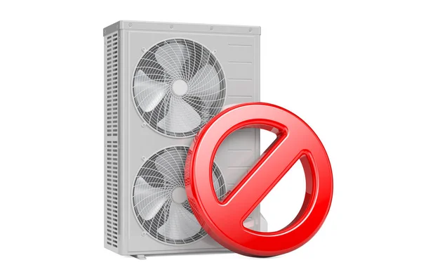 Symbol Zákazu Venkovní Kompresorovou Vícezónovou Jednotkou Klimatizace — Stock fotografie