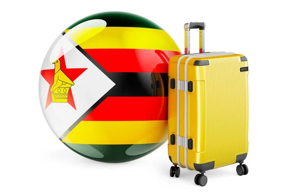짐바브웨 국기가 짐바브웨의 배경에 렌더링 — 스톡 사진