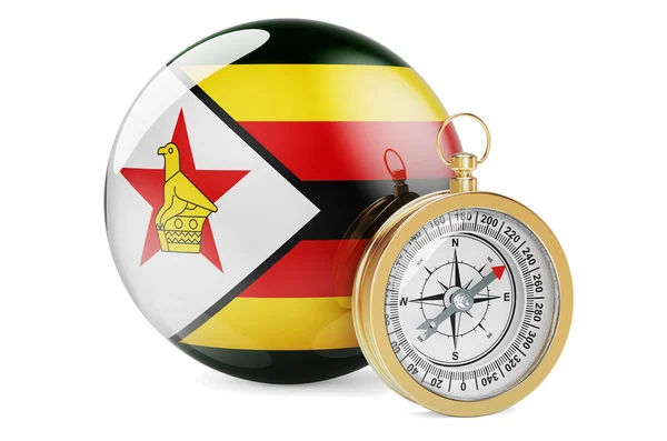 짐바브웨 국기를 관광업은 짐바브웨의 개념이다 백인들에게 렌더링 — 스톡 사진