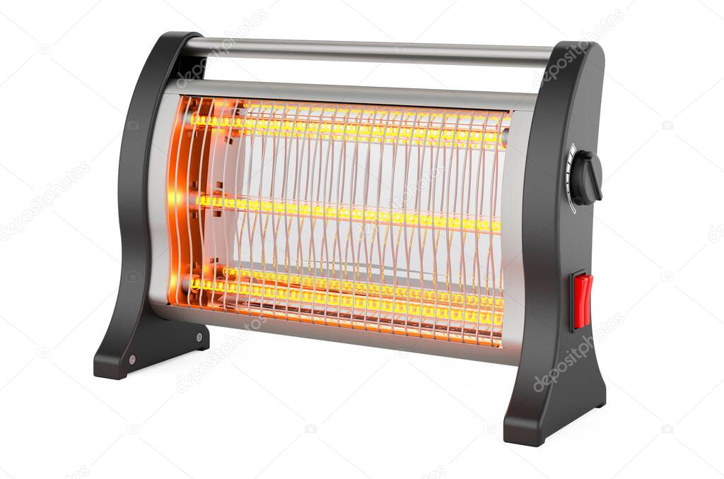 Halogen or infrared heater, 3D rendering isolated on white background