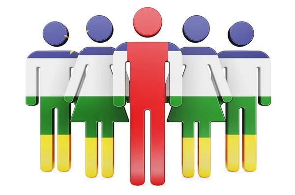 Stick Figures Central African Flag Social Community Citizens Central African — Stock Photo, Image