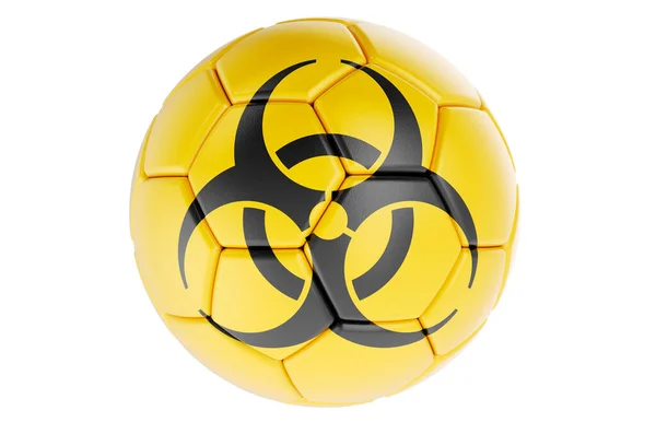 Fotboll Eller Fotboll Med Biorisker Rendering Isolerad Vit Bakgrund — Stockfoto