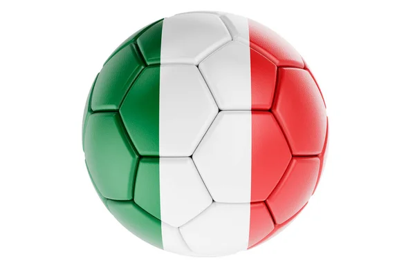 Bola Futebol Bola Futebol Com Bandeira Italiana Renderização Isolada Fundo — Fotografia de Stock