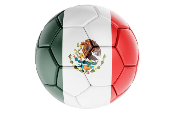 Pelota Fútbol Pelota Fútbol Con Bandera Mexicana Representación Aislada Sobre — Foto de Stock