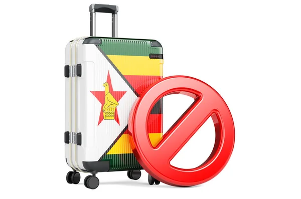 짐바브웨 짐바브웨 국기와 표지판을 소지하고 백인들에게 렌더링 — 스톡 사진