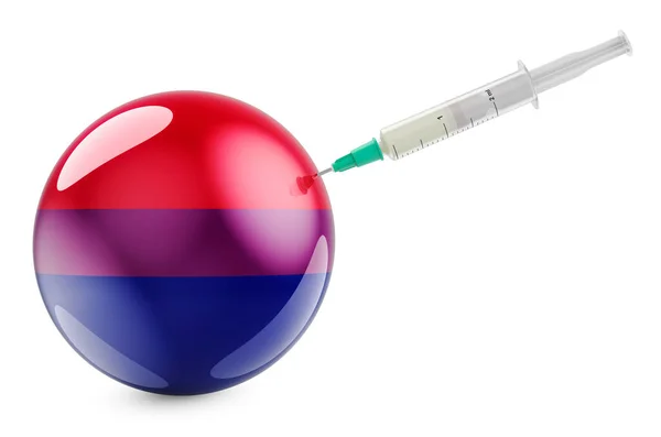 Spruta Med Bisexuell Flagga Rendering Isolerad Vit Bakgrund — Stockfoto