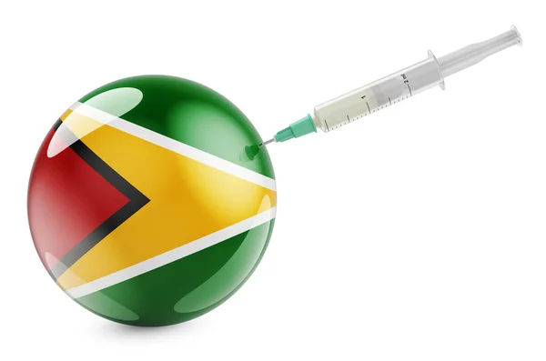 Spritze Mit Guyanesischer Flagge Impfung Gayana Konzept Darstellung Isoliert Auf — Stockfoto