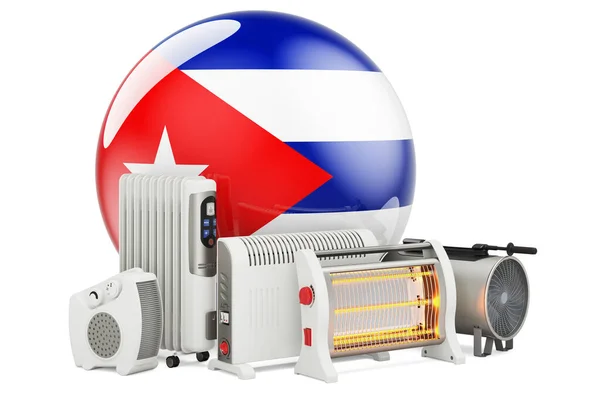 Bandera Cubana Con Calefacción Fabricación Comercio Servicio Convección Ventiladores Calentadores —  Fotos de Stock
