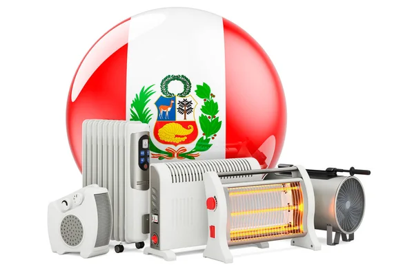 Bandeira Peruana Com Dispositivos Aquecimento Fabricação Comercialização Serviço Convecção Ventilador — Fotografia de Stock
